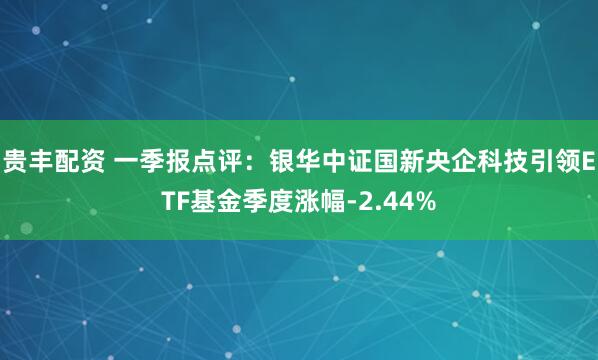 贵丰配资 一季报点评：银华中证国新央企科技引领ETF基金季度涨幅-2.44%